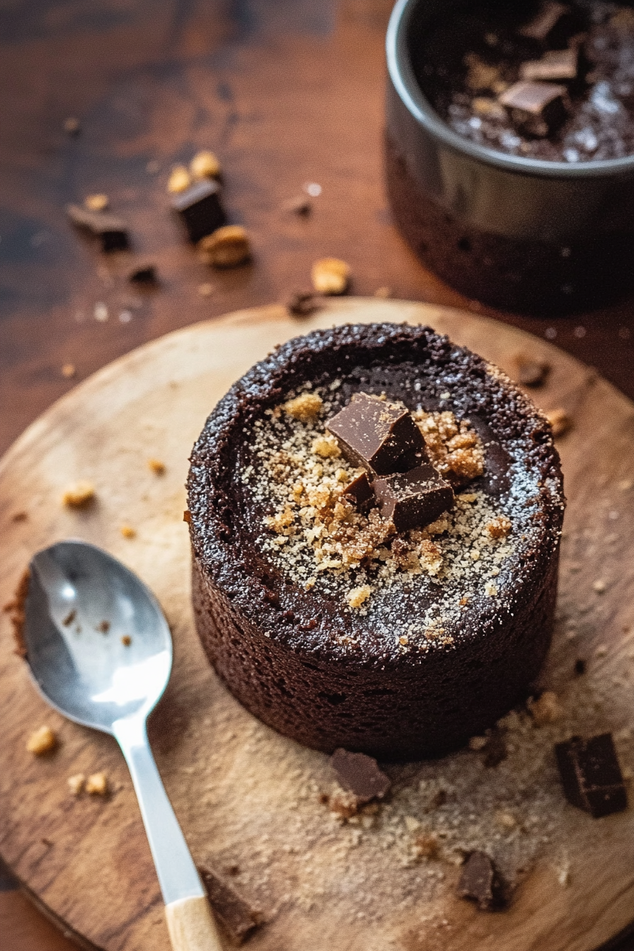 Air Fryer Mini Dark Chocolate Cake with Brown Butter Frosting