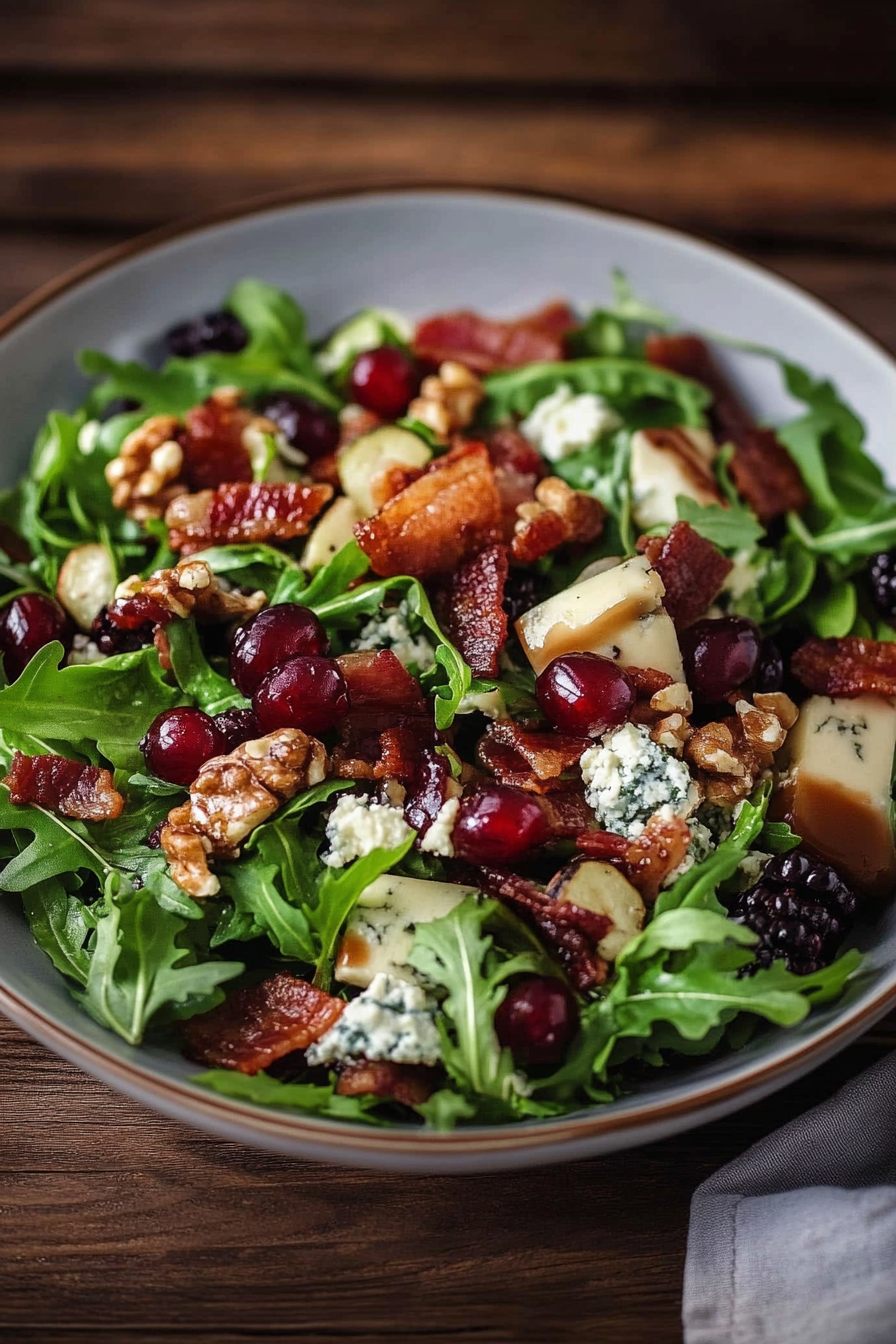 Blackberry Bacon Blue Cheese Salad
