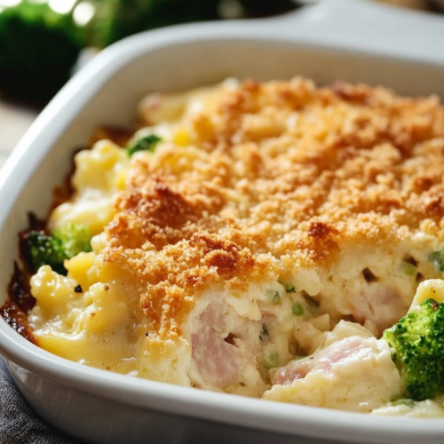 Chicken and Broccoli Baked Alfredo