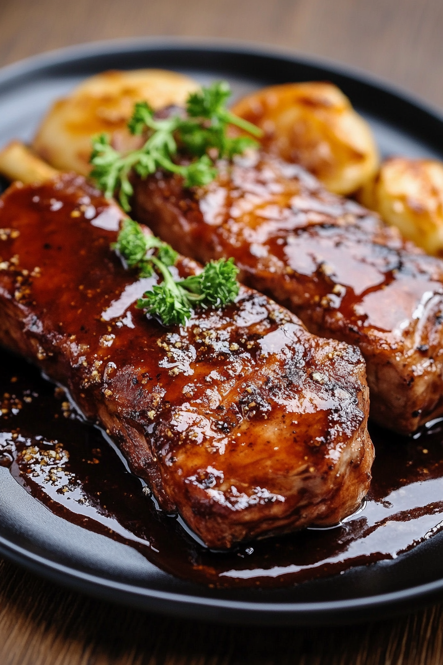 Crockpot Brown Sugar Balsamic Glazed Pork Tenderloin