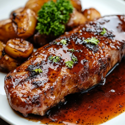 Crockpot Brown Sugar Balsamic Glazed Pork Tenderloin