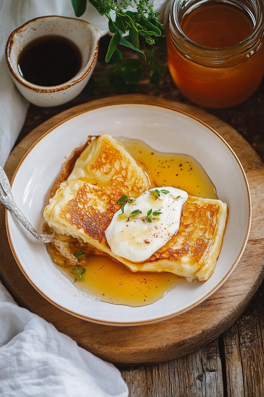 Feta Cheese French Toast with Spiced Honey Syrup
