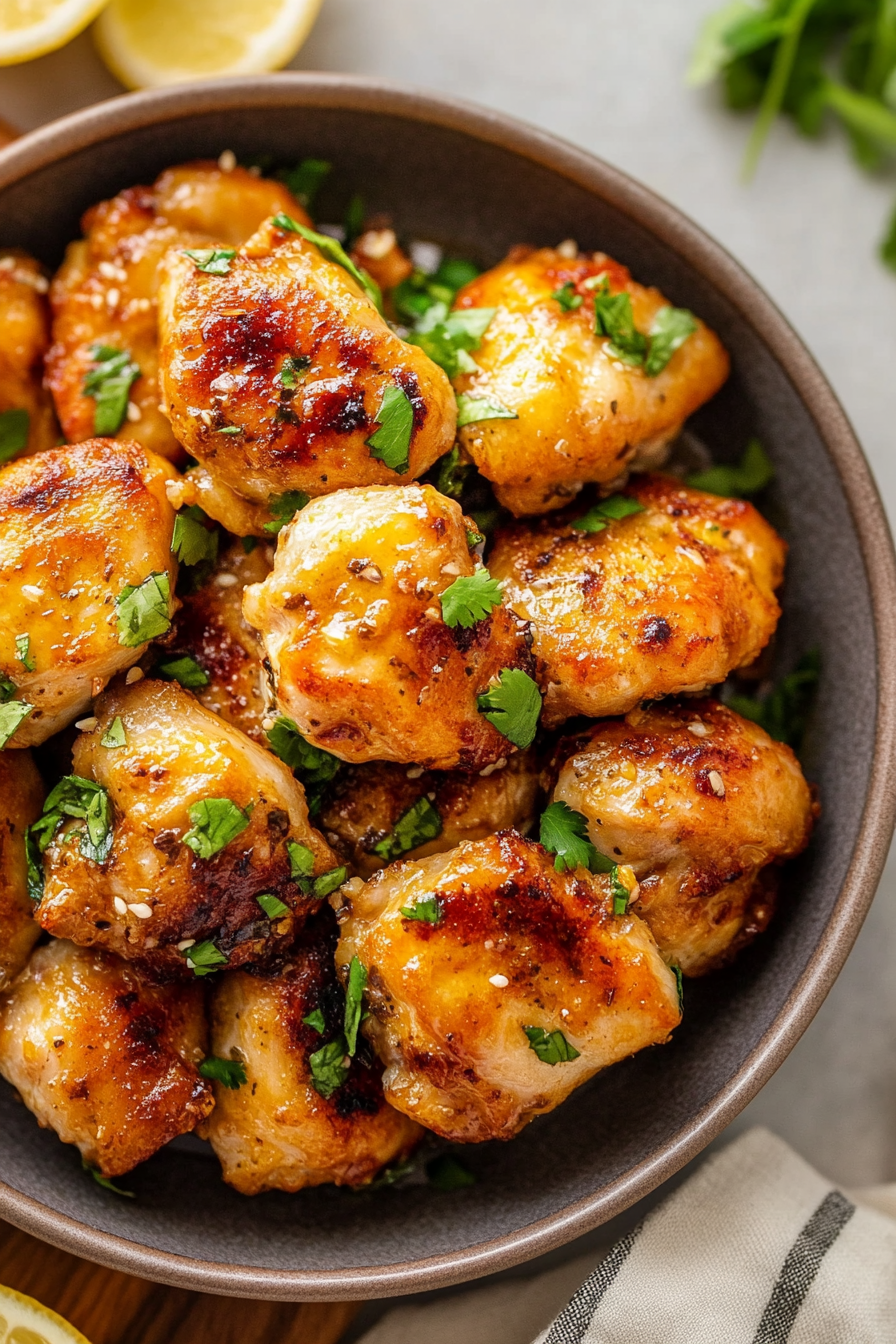 Lemon Garlic Chicken Bites