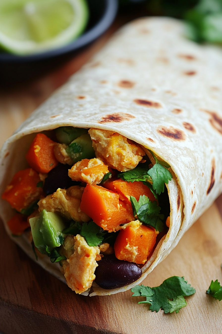 Vegan Sweet Potato and Bean Burritos