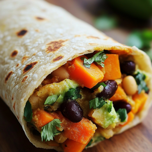 Vegan Sweet Potato and Bean Burritos