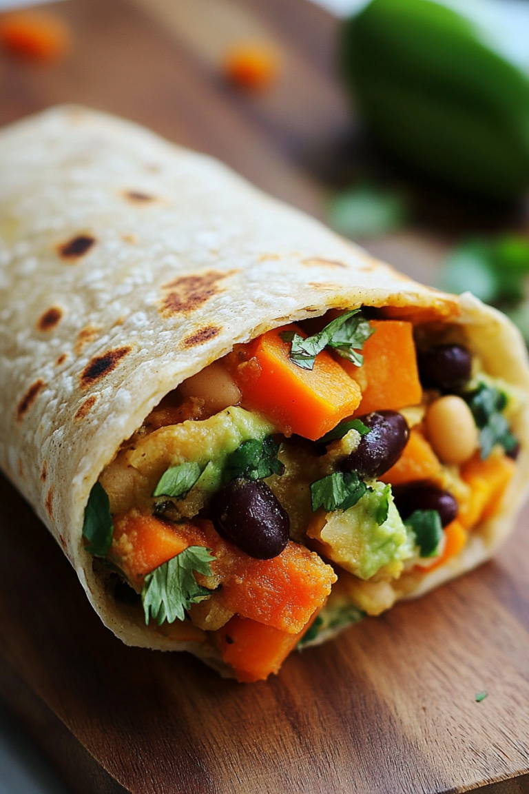Vegan Sweet Potato and Bean Burritos