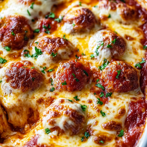 cheesy meatball casserole