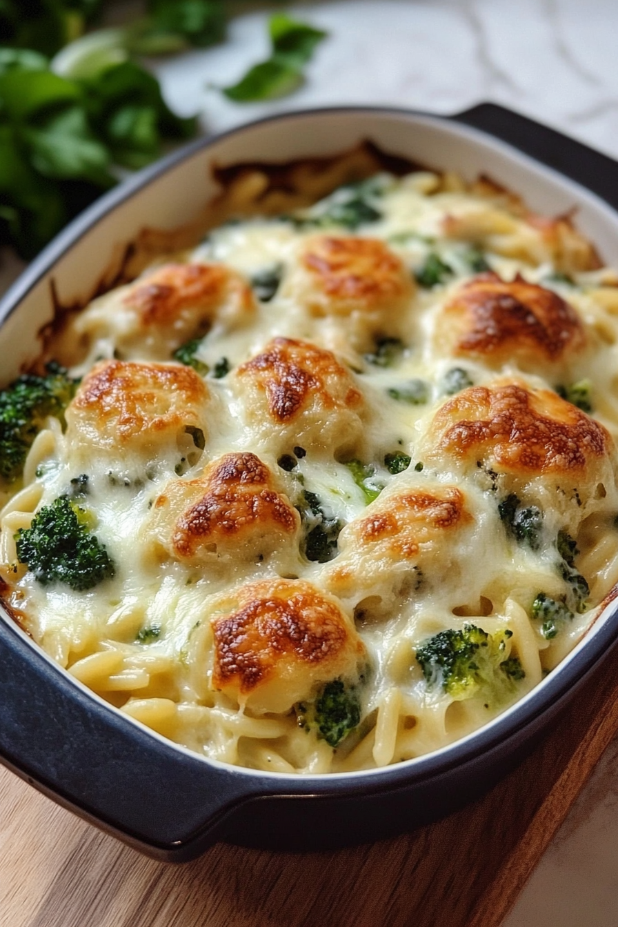 cheesy orzo broccoli