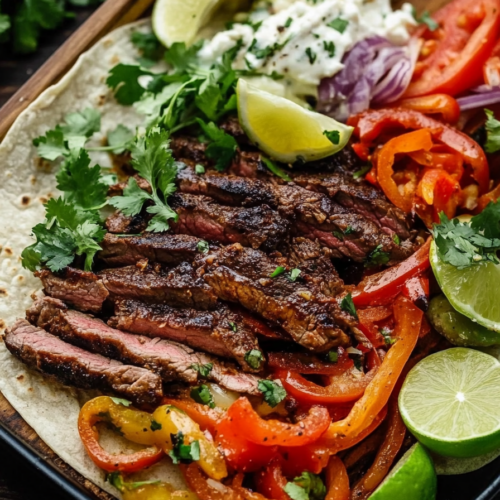 sheet pan steak fajitas
