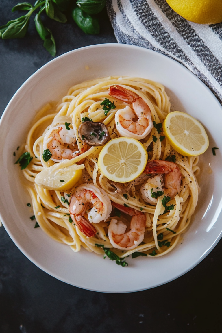 shrimp lemon garlic pasta
