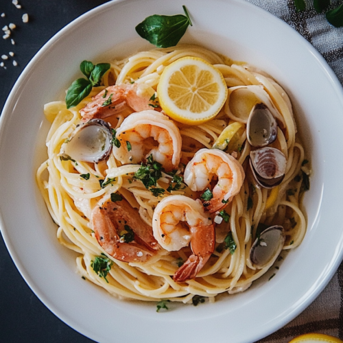 shrimp lemon garlic pasta