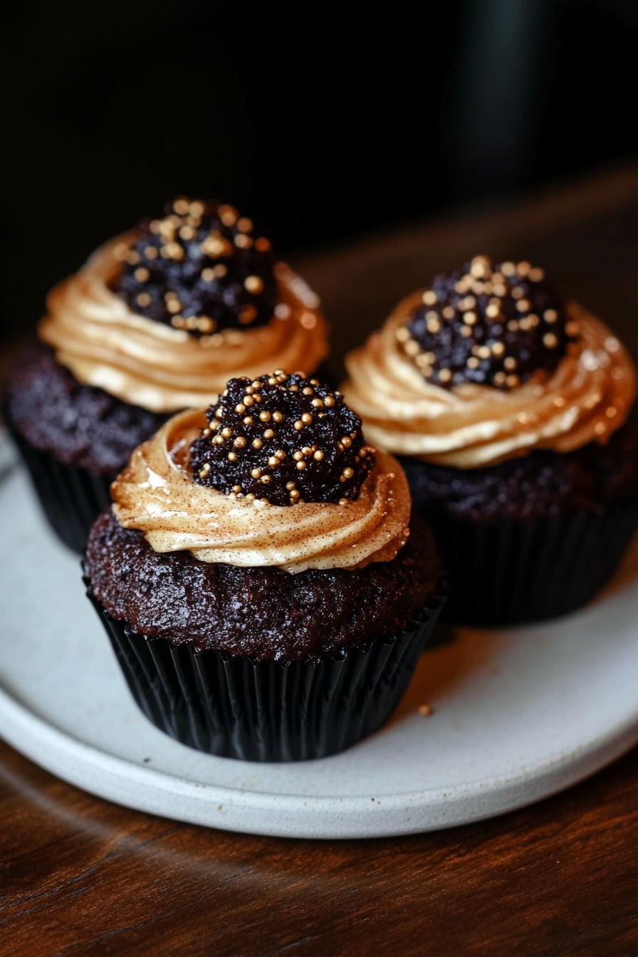 Black Velvet Marshmallow Cupcakes