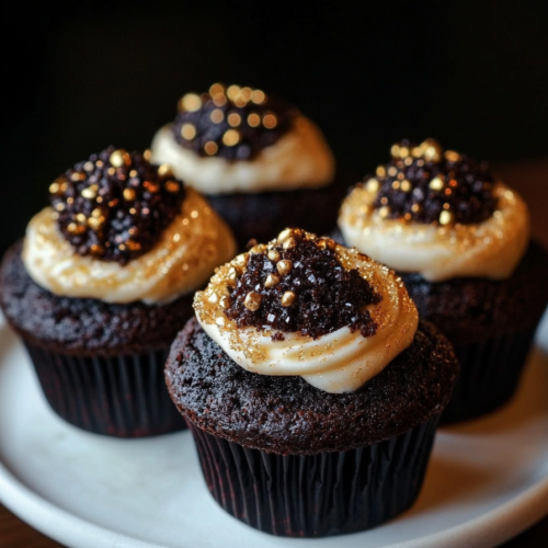 Black Velvet Marshmallow Cupcakes