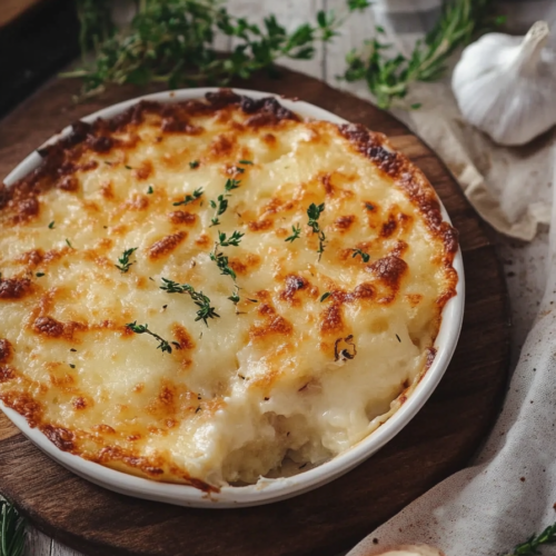 Cheesy Garlic Scalloped Potatoes