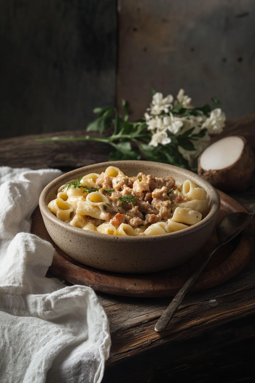 Cheesy Ground Beef Pasta
