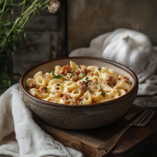 Cheesy Ground Beef Pasta