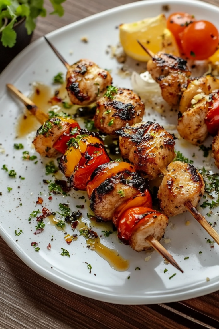 Chicken Skewers with Parmesan and Garlic