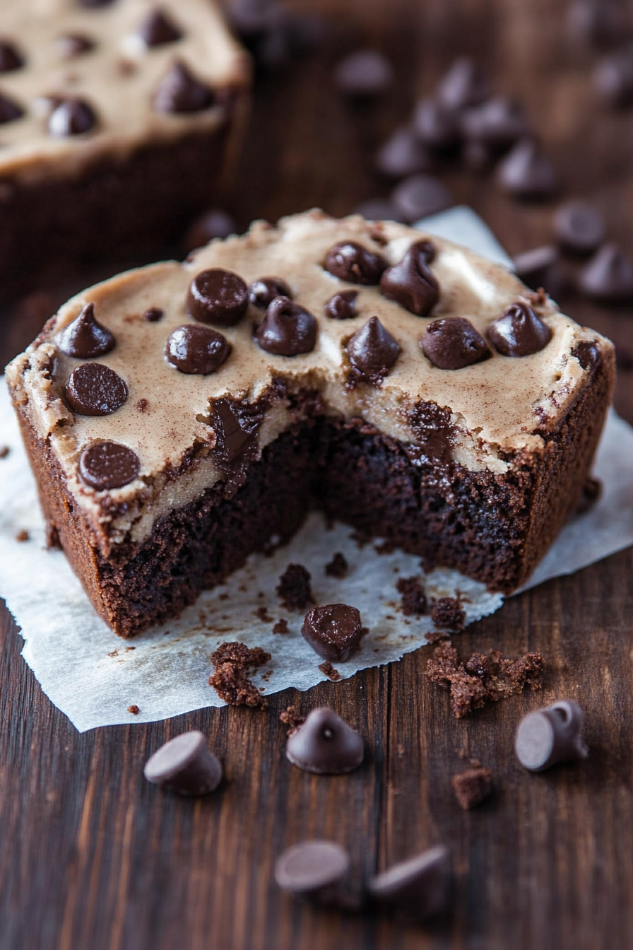 Chocolate Chip Cookie Dough Brownie Bombs