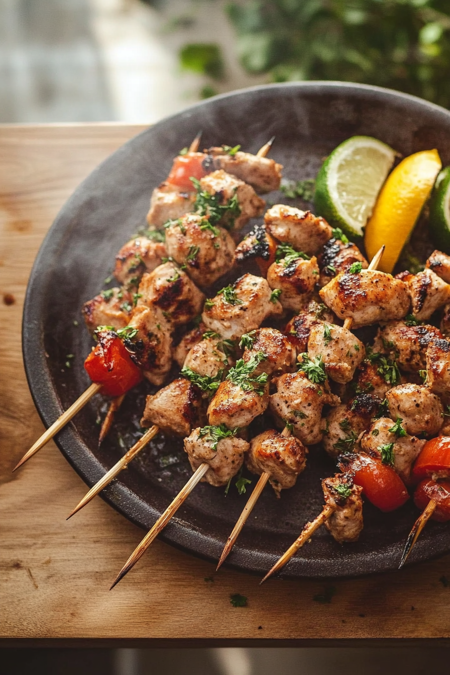 Garlic Parmesan Chicken Skewers