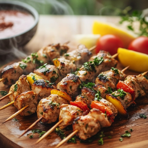 Garlic Parmesan Chicken Skewers
