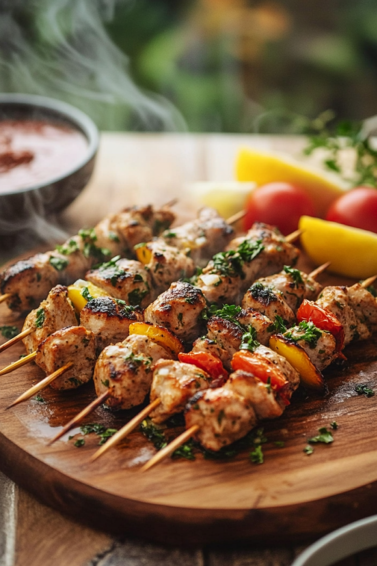 Garlic Parmesan Chicken Skewers