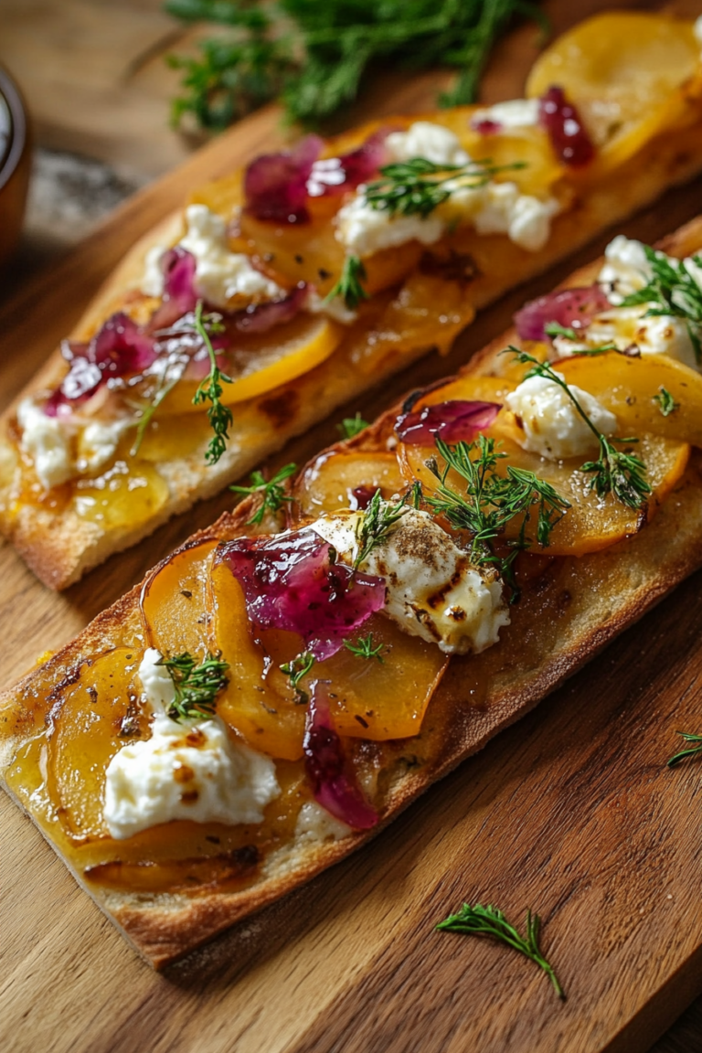 Herbed Goat Cheese Bruschetta with Butternut Squash and Cranberry Jam