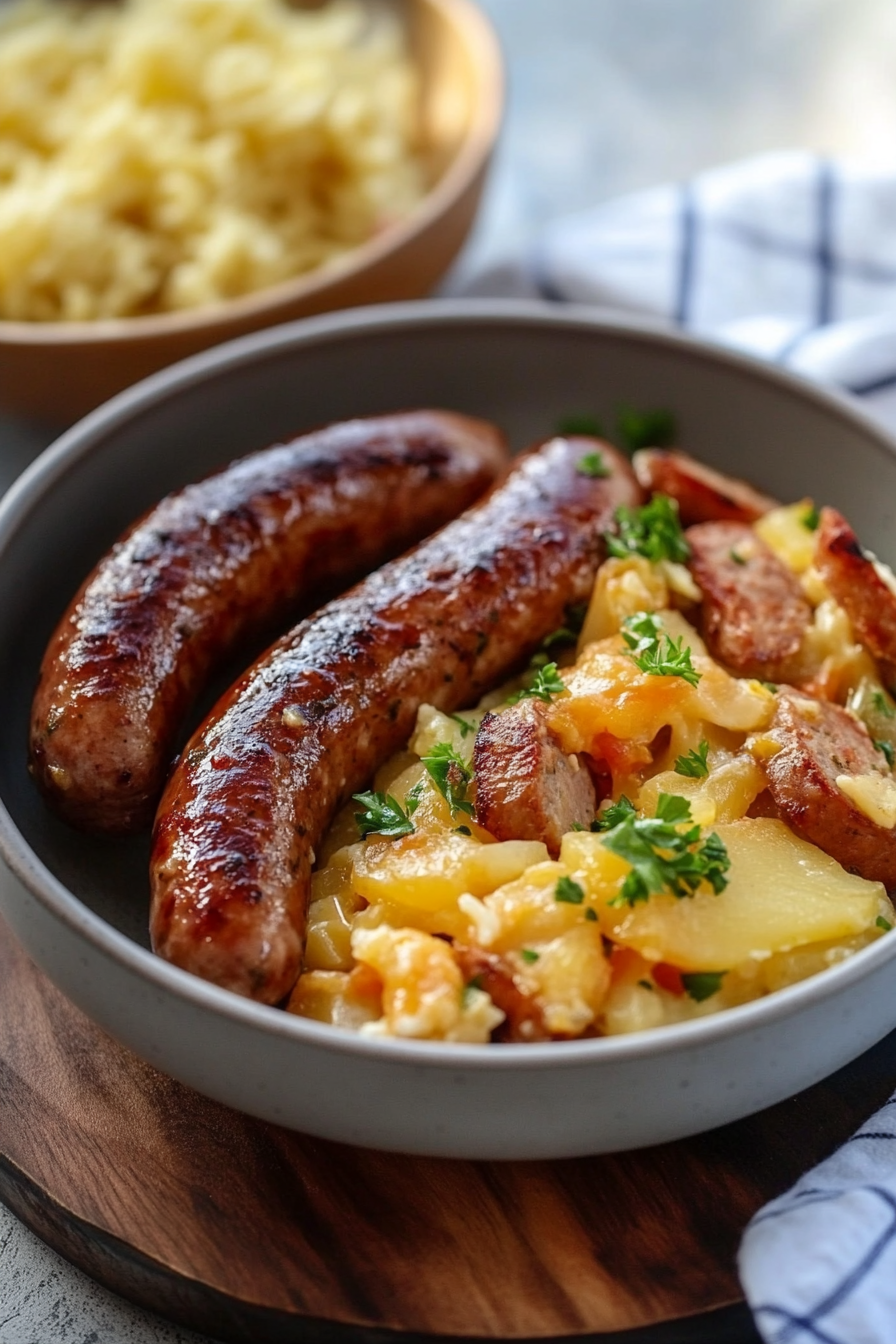 Kielbasa Sausage Cheesy Potato Casserole