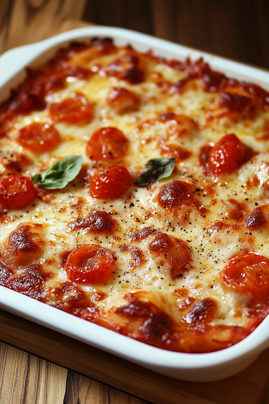 cheesy white bean tomato bake
