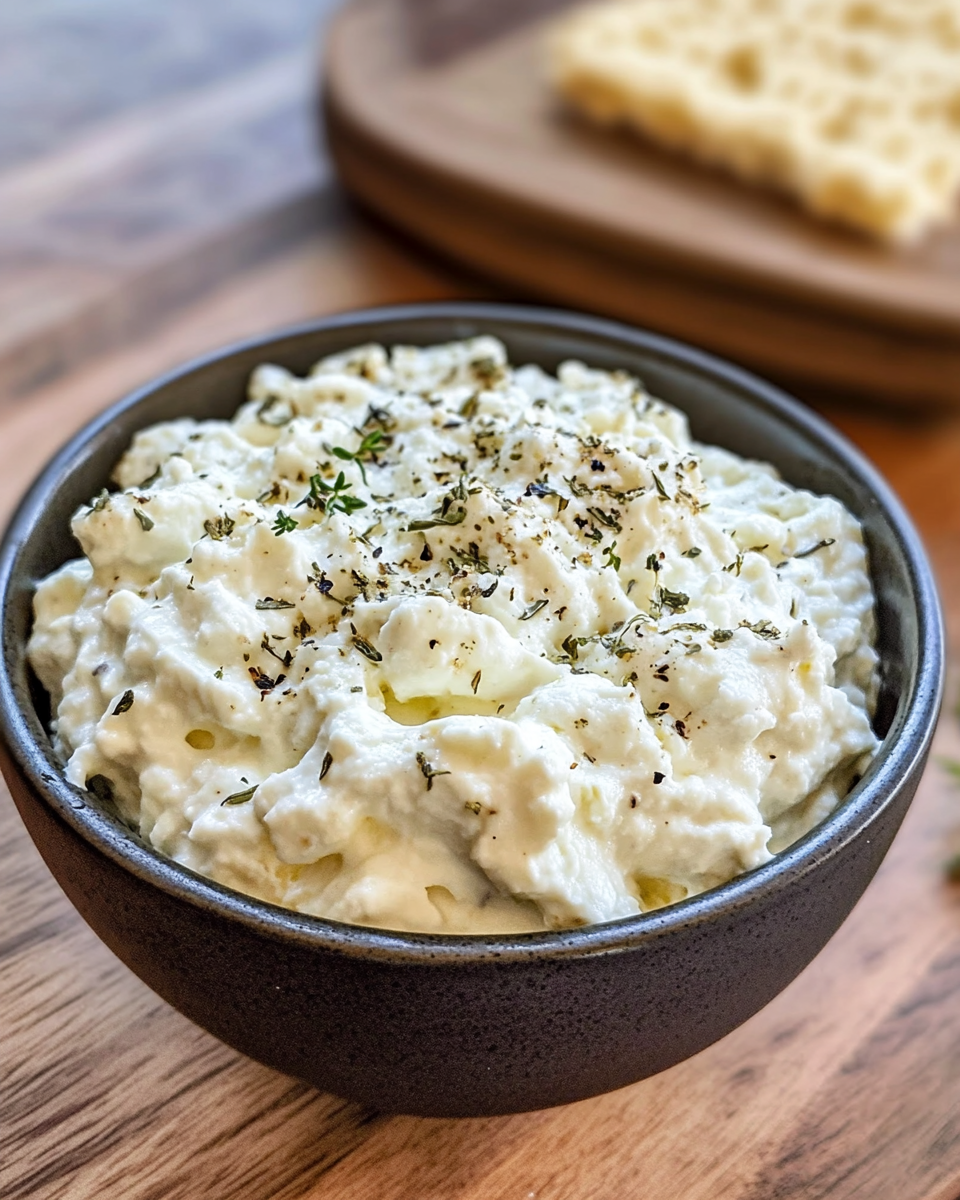Steamy cottage cheese herb dip cooking in pressure cooker with valve hiss