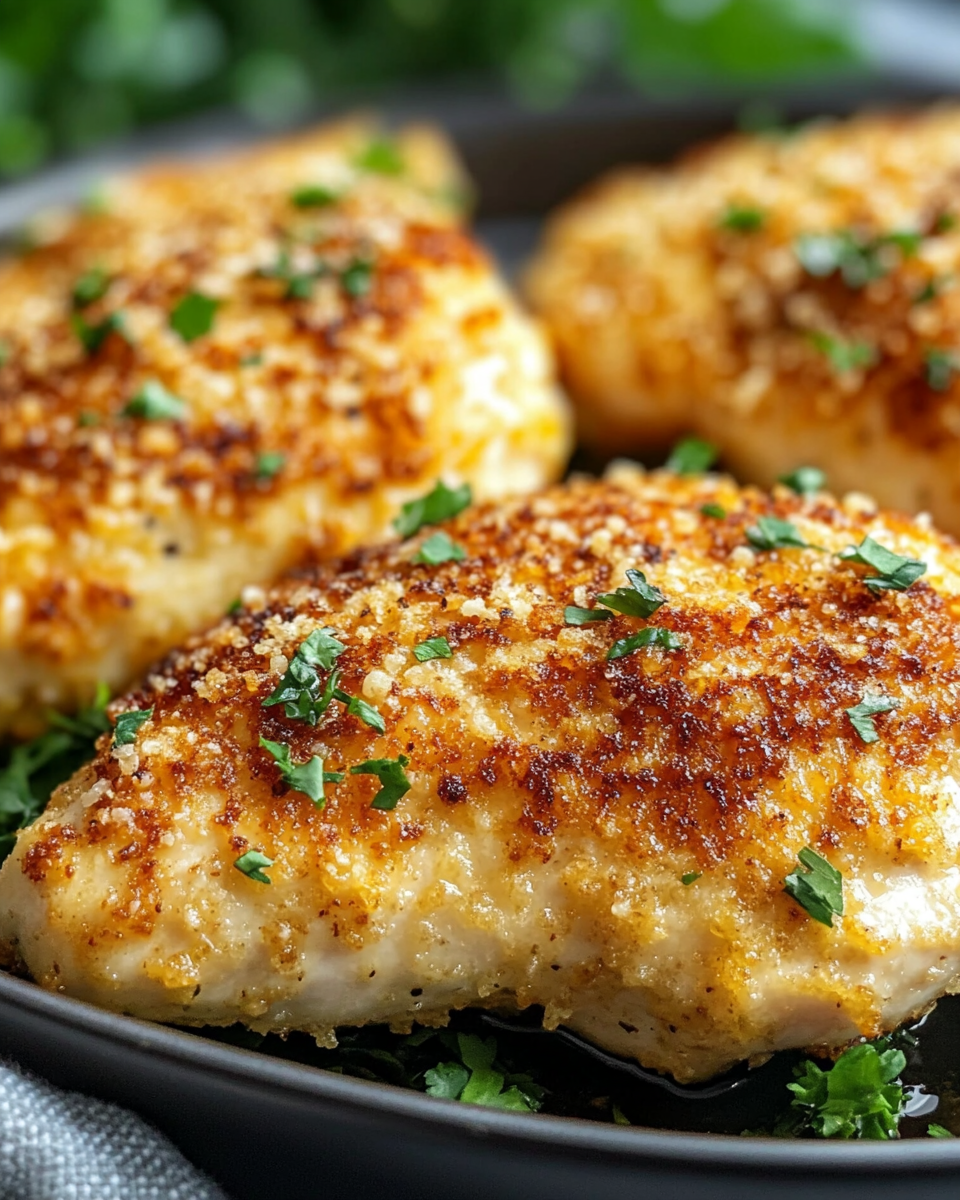 Easy Air Fryer Parmesan Crusted Chicken taken with iphone 15 pro max --iw 2 --ar 4:5 --v 6.1 --raw