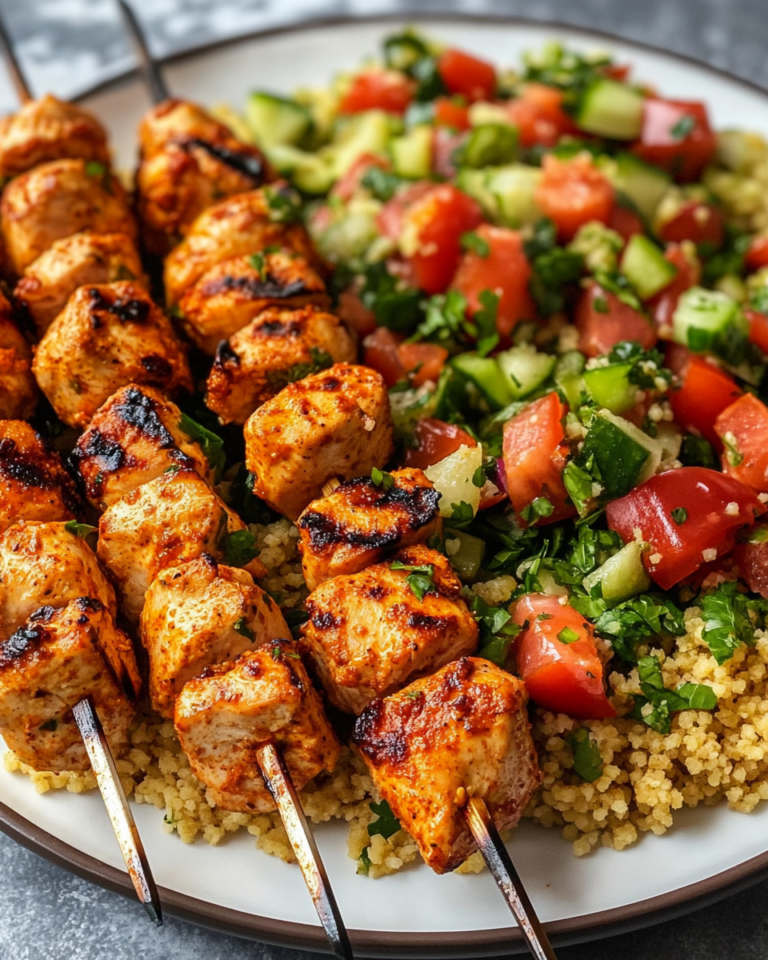 Harissa Chicken Kebabs & Zesty Couscous Salad taken with iphone 15 pro max --iw 2 --ar 4:5 --v 6.1 --raw