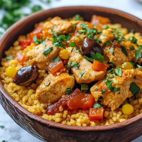 Moroccan Chicken Couscous The Mediterranean Dish taken with iphone 15 pro max --iw 2 --ar 4:5 --v 6.1 --raw