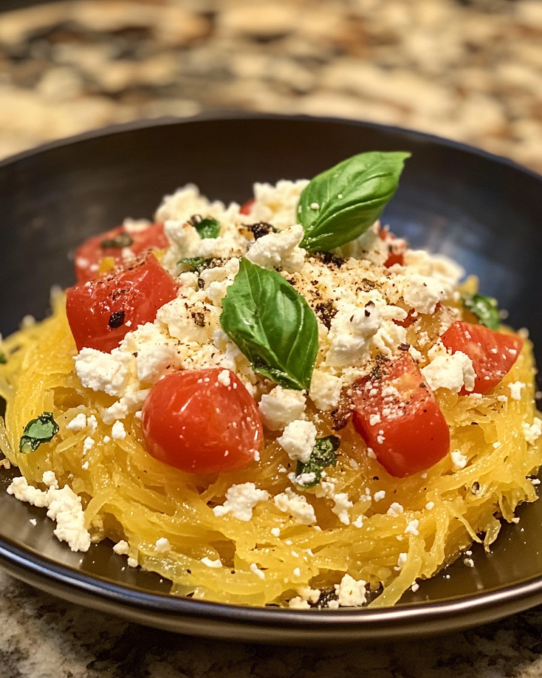 Quick Baked Feta Spaghetti Squash taken with iphone 15 pro max --iw 2 --ar 4:5 --v 6.1 --raw