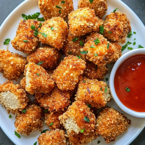 Quinoa Crusted Tofu Nuggets taken with iphone 15 pro max --iw 2 --ar 4:5 --v 6.1 --raw