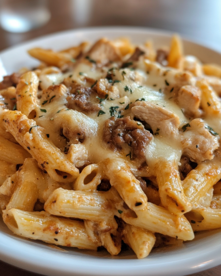 Simple Chicken Cheesesteak Pasta taken with iphone 15 pro max --iw 2 --ar 4:5 --v 6.1 --raw