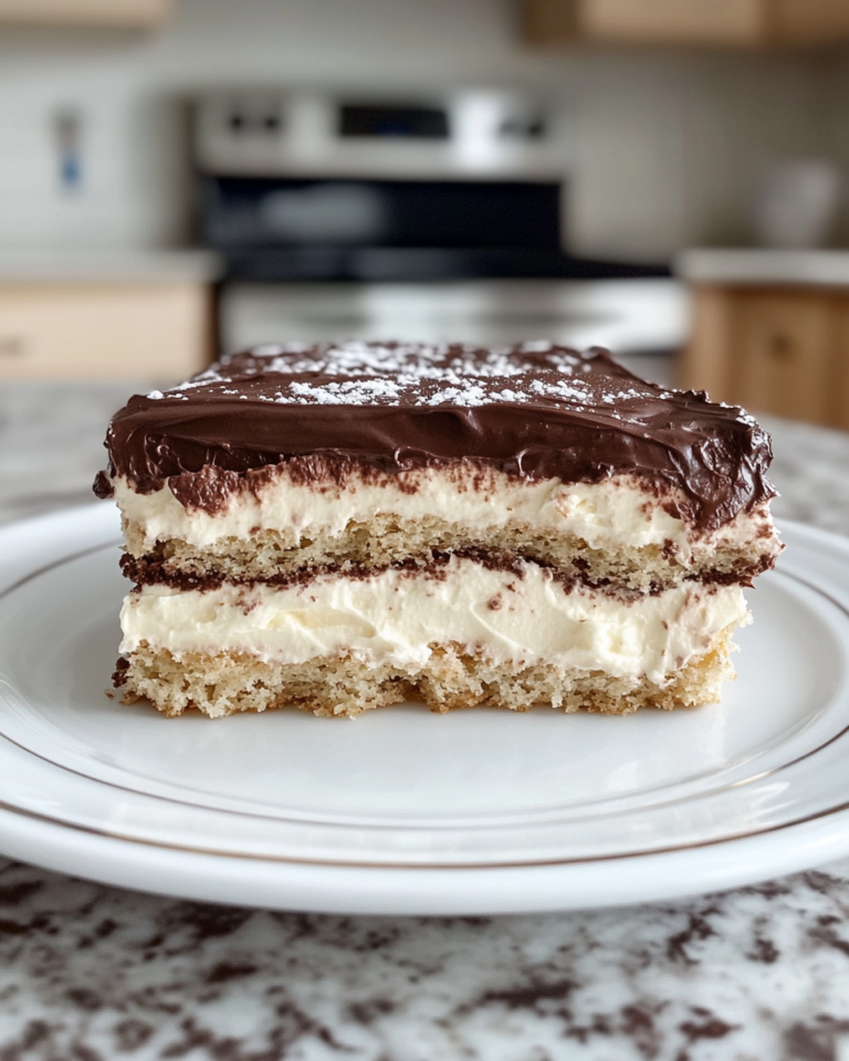 Simple No Bake Chocolate Eclair Cake taken with iphone 15 pro max --iw 2 --ar 4:5 --v 6.1 --raw