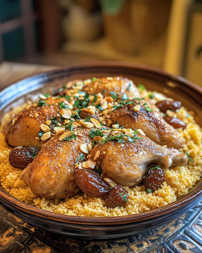 Yvonne Maffeis Roast Chicken With Couscous, Dates And Buttered Almonds taken with iphone 15 pro max --iw 2 --ar 4:5 --v 6.1 --raw