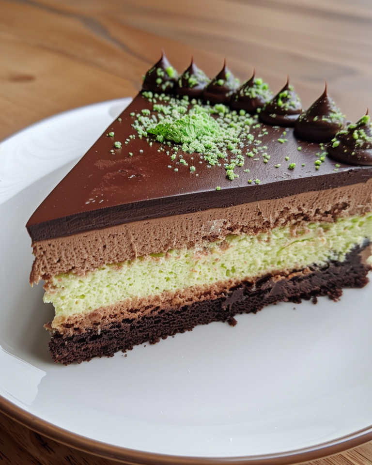 Choc Mint Mousse Cake taken with iphone 15 pro max --iw 2 --ar 4:5 --v 6.0 --raw
