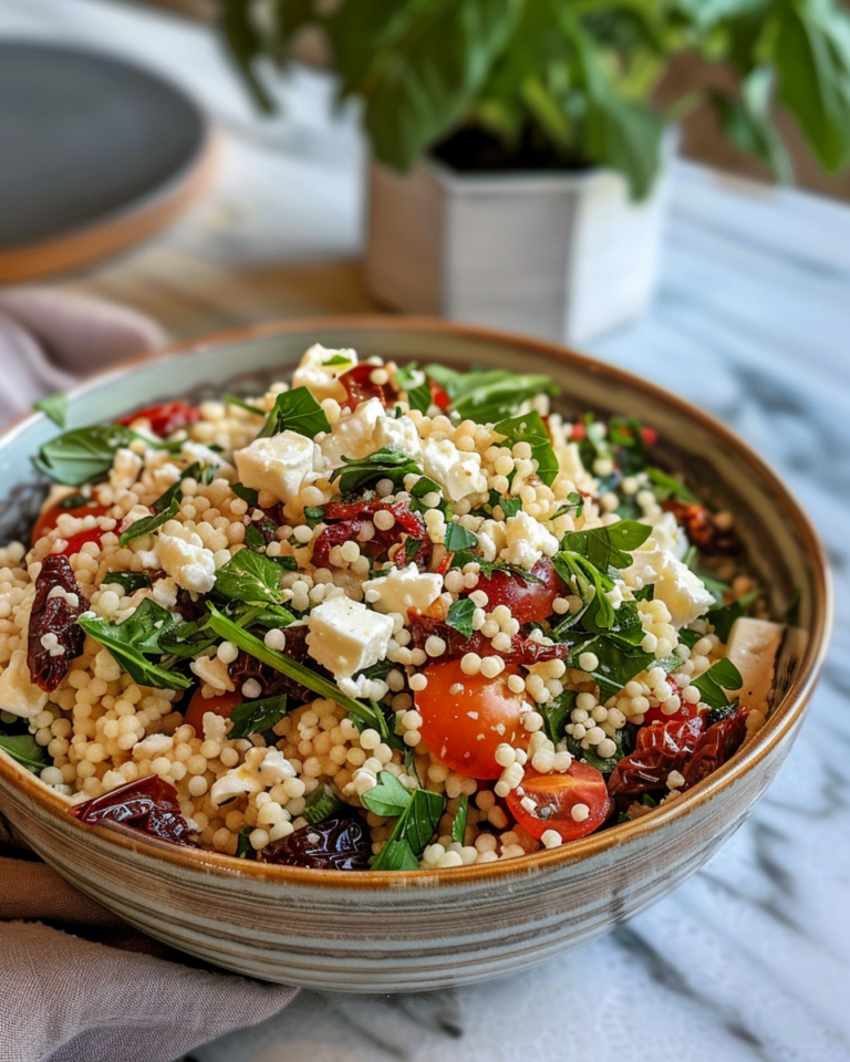 Couscous Salad With Sun Dried Tomato And Feta taken with iphone 15 pro max --iw 2 --ar 4:5 --v 6.0 --raw