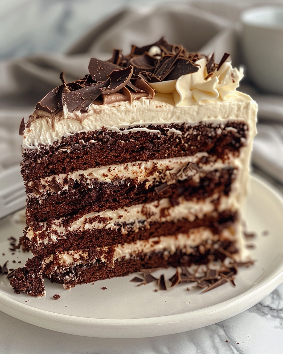 Ingredients spread for chocolate cake including cocoa powder, flour, eggs, and sugar