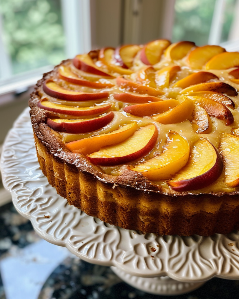 Fresh Peach Cake taken with iphone 15 pro max --iw 2 --ar 4:5 --v 6.0 --raw