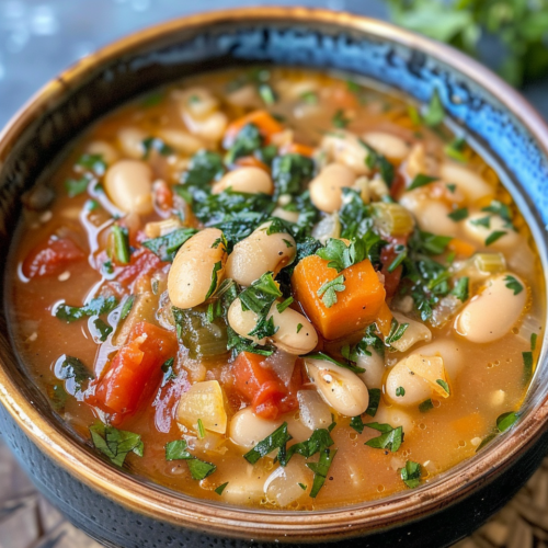 Instant Pot White Bean Soup taken with iphone 15 pro max --iw 2 --ar 4:5 --v 6.0 --raw
