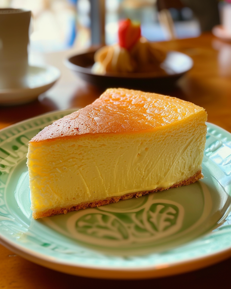 Quick Japanese Cheesecake taken with iphone 15 pro max --iw 2 --ar 4:5 --v 6.0 --raw