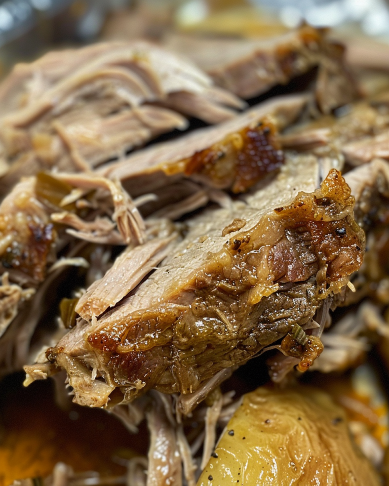 Slow Cooker Mississippi Pork Roast taken with iphone 15 pro max --iw 2 --ar 4:5 --v 6.0 --raw