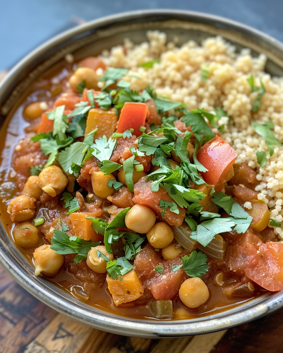 Ingredients for smoky chickpea stew with halloumi and couscous
