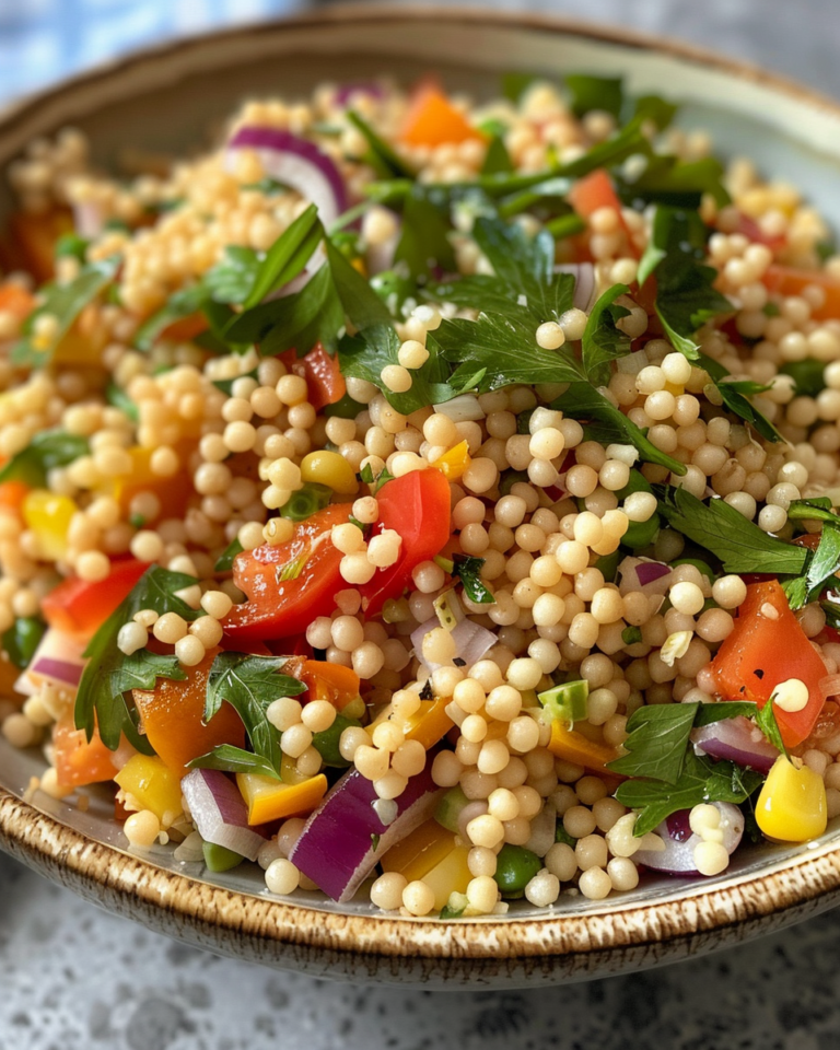Southwest Couscous Salad taken with iphone 15 pro max --iw 2 --ar 4:5 --v 6.0 --raw