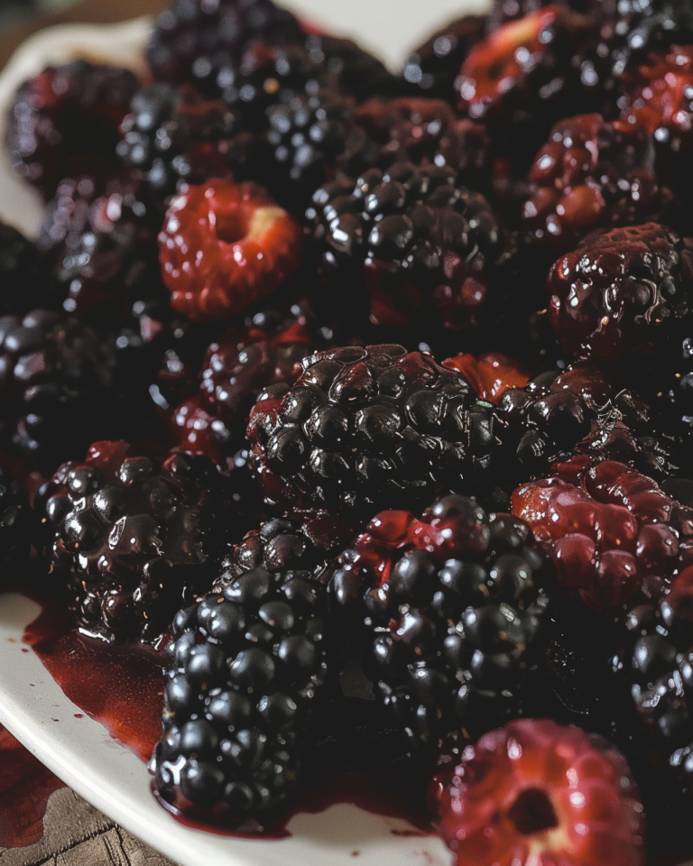 Stewed Blackberry And Apple taken with iphone 15 pro max --iw 2 --ar 4:5 --v 6.0 --raw
