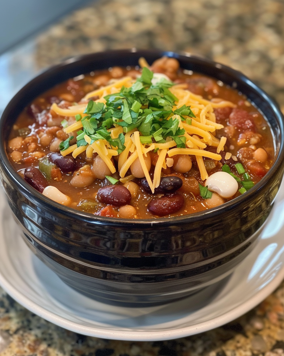 Three Bean Chili taken with iphone 15 pro max --iw 2 --ar 4:5 --v 6.0 --raw