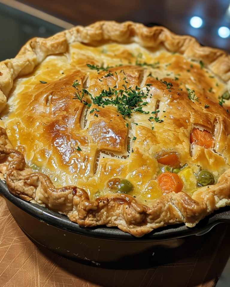 Vegetable Pot Pie taken with iphone 15 pro max --iw 2 --ar 4:5 --v 6.0 --raw