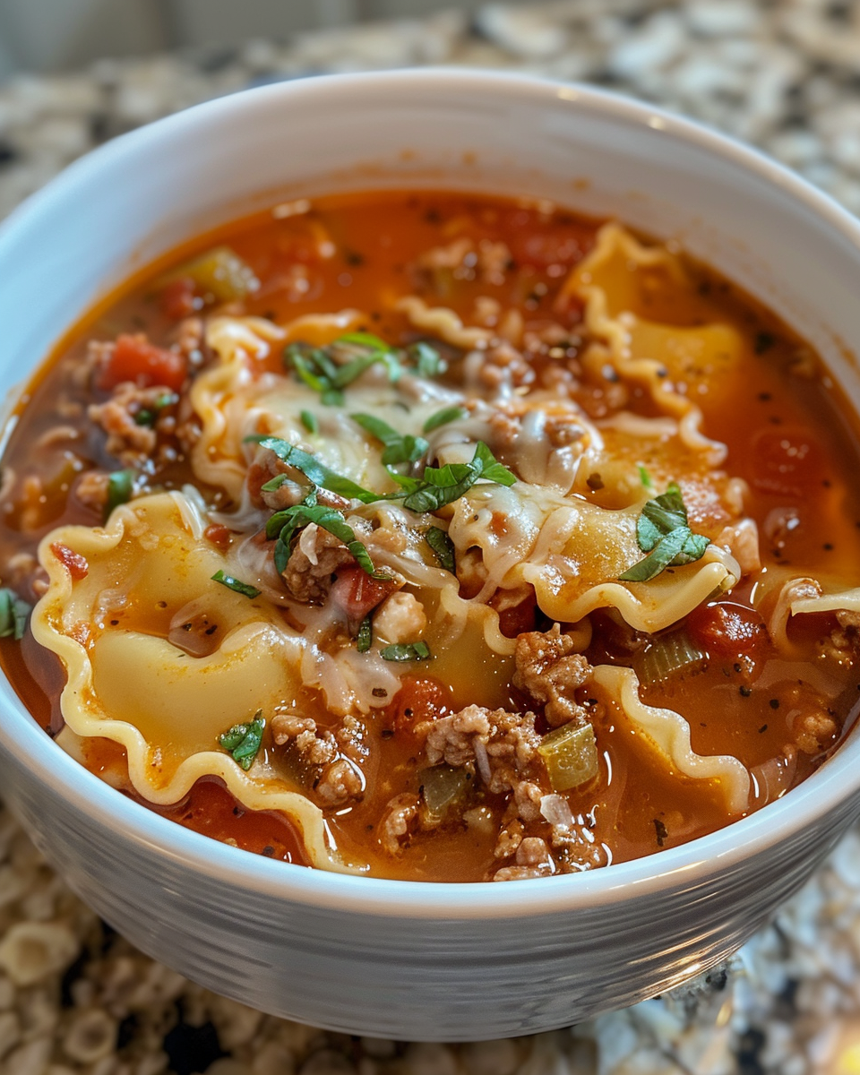 Viral Lasagna Soup taken with iphone 15 pro max --iw 2 --ar 4:5 --v 6.0 --raw